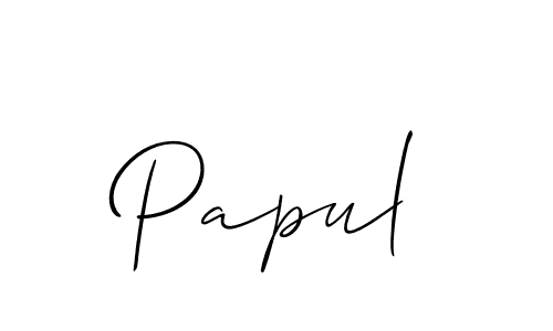 It looks lik you need a new signature style for name Papul. Design unique handwritten (Allison_Script) signature with our free signature maker in just a few clicks. Papul signature style 2 images and pictures png