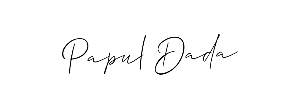You should practise on your own different ways (Allison_Script) to write your name (Papul Dada) in signature. don't let someone else do it for you. Papul Dada signature style 2 images and pictures png