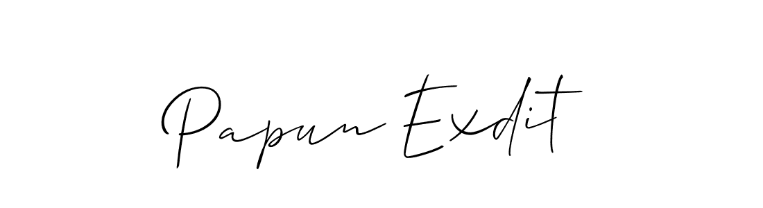 Make a beautiful signature design for name Papun Exdit. With this signature (Allison_Script) style, you can create a handwritten signature for free. Papun Exdit signature style 2 images and pictures png