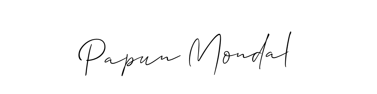 It looks lik you need a new signature style for name Papun Mondal. Design unique handwritten (Allison_Script) signature with our free signature maker in just a few clicks. Papun Mondal signature style 2 images and pictures png