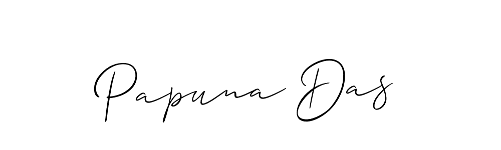 Make a beautiful signature design for name Papuna Das. With this signature (Allison_Script) style, you can create a handwritten signature for free. Papuna Das signature style 2 images and pictures png