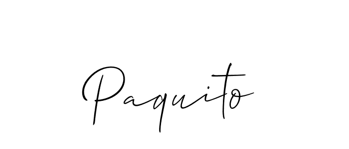 How to make Paquito name signature. Use Allison_Script style for creating short signs online. This is the latest handwritten sign. Paquito signature style 2 images and pictures png