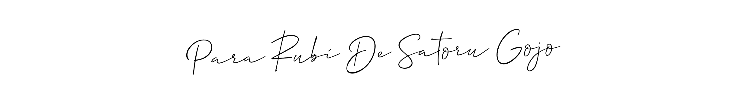 if you are searching for the best signature style for your name Para Rubí De Satoru Gojo. so please give up your signature search. here we have designed multiple signature styles  using Allison_Script. Para Rubí De Satoru Gojo signature style 2 images and pictures png