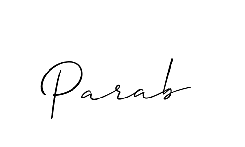 The best way (Allison_Script) to make a short signature is to pick only two or three words in your name. The name Parab include a total of six letters. For converting this name. Parab signature style 2 images and pictures png