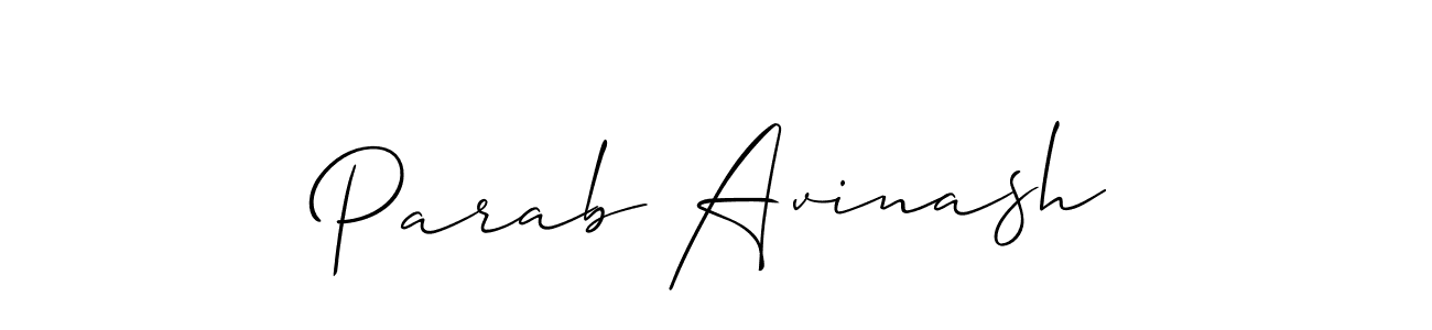 How to make Parab Avinash name signature. Use Allison_Script style for creating short signs online. This is the latest handwritten sign. Parab Avinash signature style 2 images and pictures png