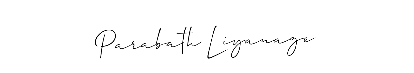 Also we have Parabath Liyanage name is the best signature style. Create professional handwritten signature collection using Allison_Script autograph style. Parabath Liyanage signature style 2 images and pictures png