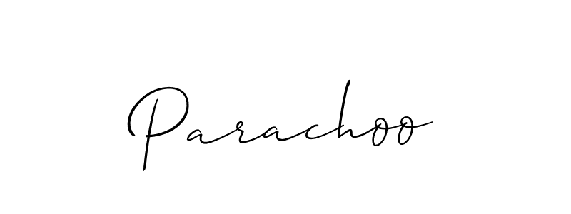 How to make Parachoo signature? Allison_Script is a professional autograph style. Create handwritten signature for Parachoo name. Parachoo signature style 2 images and pictures png
