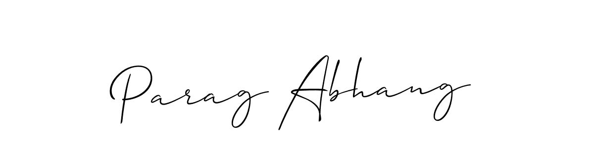 How to make Parag Abhang name signature. Use Allison_Script style for creating short signs online. This is the latest handwritten sign. Parag Abhang signature style 2 images and pictures png