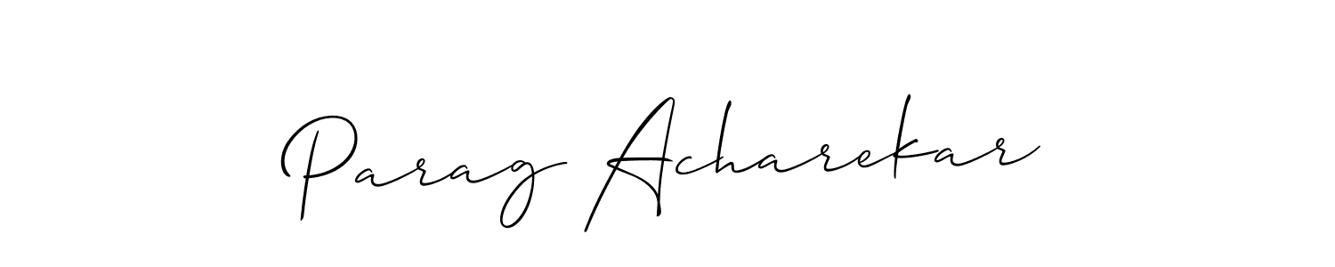 How to make Parag Acharekar name signature. Use Allison_Script style for creating short signs online. This is the latest handwritten sign. Parag Acharekar signature style 2 images and pictures png