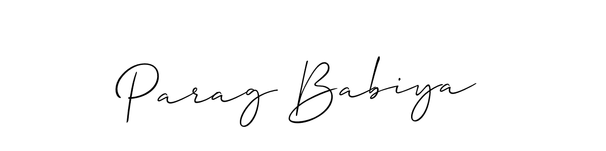 if you are searching for the best signature style for your name Parag Babiya. so please give up your signature search. here we have designed multiple signature styles  using Allison_Script. Parag Babiya signature style 2 images and pictures png