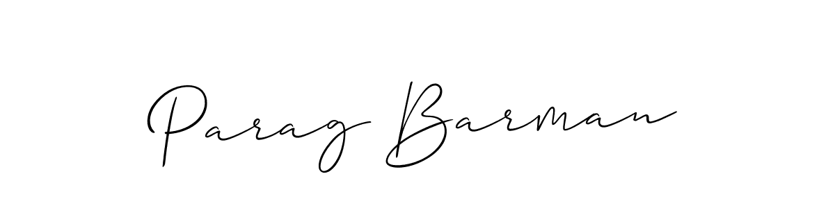 It looks lik you need a new signature style for name Parag Barman. Design unique handwritten (Allison_Script) signature with our free signature maker in just a few clicks. Parag Barman signature style 2 images and pictures png