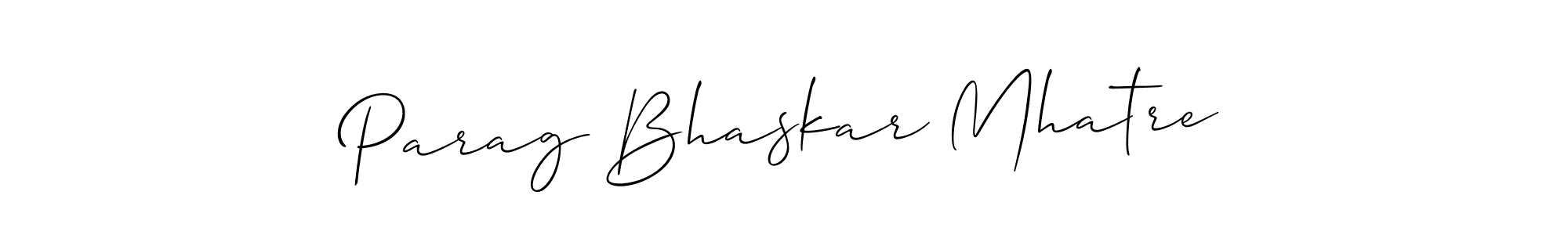 It looks lik you need a new signature style for name Parag Bhaskar Mhatre. Design unique handwritten (Allison_Script) signature with our free signature maker in just a few clicks. Parag Bhaskar Mhatre signature style 2 images and pictures png