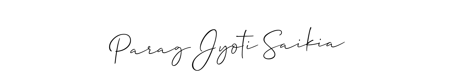 Create a beautiful signature design for name Parag Jyoti Saikia. With this signature (Allison_Script) fonts, you can make a handwritten signature for free. Parag Jyoti Saikia signature style 2 images and pictures png