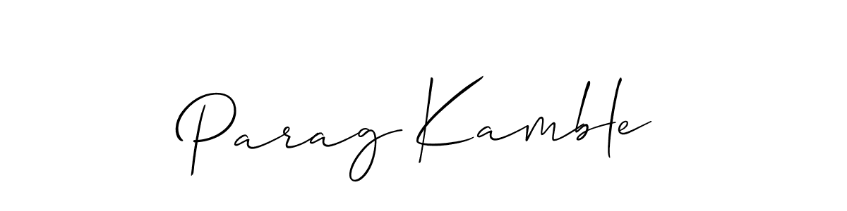 Design your own signature with our free online signature maker. With this signature software, you can create a handwritten (Allison_Script) signature for name Parag Kamble. Parag Kamble signature style 2 images and pictures png