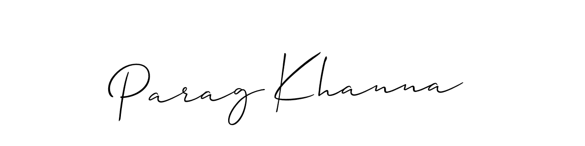 if you are searching for the best signature style for your name Parag Khanna. so please give up your signature search. here we have designed multiple signature styles  using Allison_Script. Parag Khanna signature style 2 images and pictures png