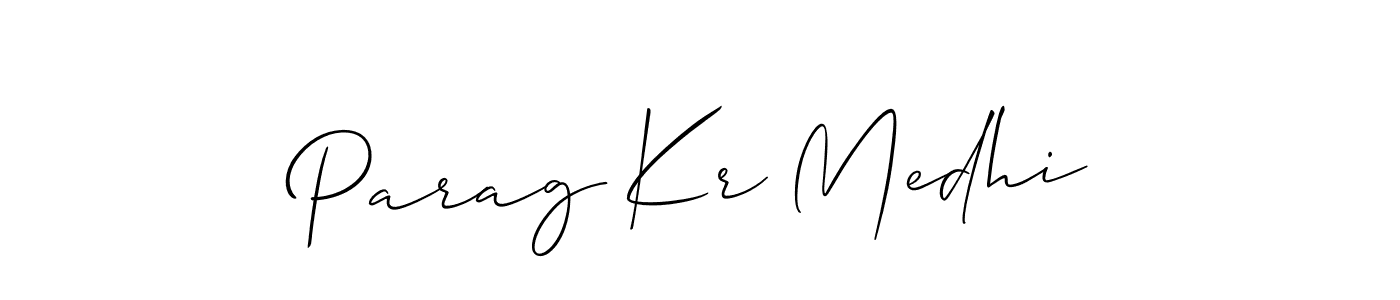 Allison_Script is a professional signature style that is perfect for those who want to add a touch of class to their signature. It is also a great choice for those who want to make their signature more unique. Get Parag Kr Medhi name to fancy signature for free. Parag Kr Medhi signature style 2 images and pictures png