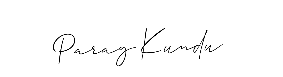 Also we have Parag Kundu name is the best signature style. Create professional handwritten signature collection using Allison_Script autograph style. Parag Kundu signature style 2 images and pictures png