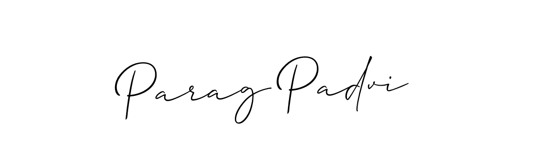 How to make Parag Padvi signature? Allison_Script is a professional autograph style. Create handwritten signature for Parag Padvi name. Parag Padvi signature style 2 images and pictures png