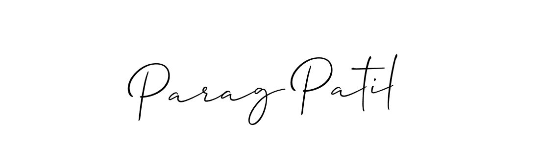 Use a signature maker to create a handwritten signature online. With this signature software, you can design (Allison_Script) your own signature for name Parag Patil. Parag Patil signature style 2 images and pictures png