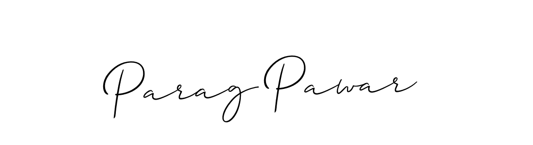 Create a beautiful signature design for name Parag Pawar. With this signature (Allison_Script) fonts, you can make a handwritten signature for free. Parag Pawar signature style 2 images and pictures png