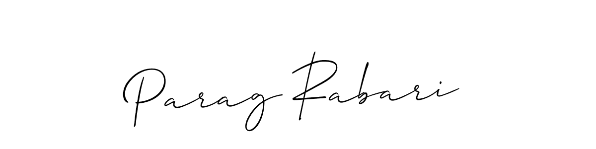 Make a beautiful signature design for name Parag Rabari. With this signature (Allison_Script) style, you can create a handwritten signature for free. Parag Rabari signature style 2 images and pictures png