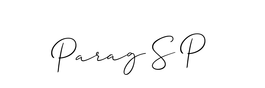 Create a beautiful signature design for name Parag S P. With this signature (Allison_Script) fonts, you can make a handwritten signature for free. Parag S P signature style 2 images and pictures png