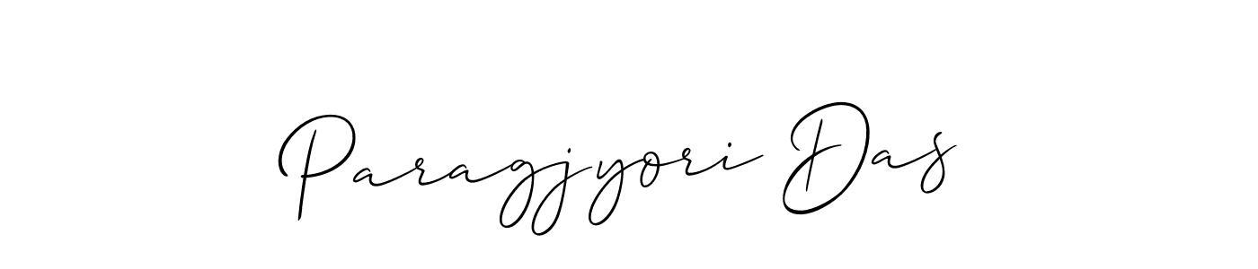Make a beautiful signature design for name Paragjyori Das. With this signature (Allison_Script) style, you can create a handwritten signature for free. Paragjyori Das signature style 2 images and pictures png