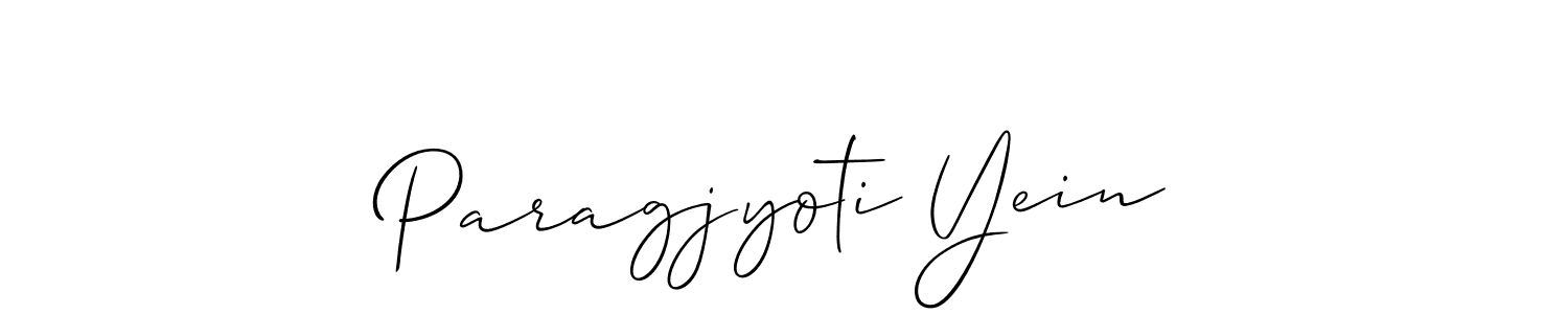 How to make Paragjyoti Yein name signature. Use Allison_Script style for creating short signs online. This is the latest handwritten sign. Paragjyoti Yein signature style 2 images and pictures png