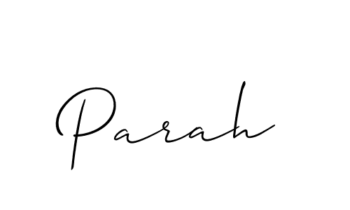 Use a signature maker to create a handwritten signature online. With this signature software, you can design (Allison_Script) your own signature for name Parah. Parah signature style 2 images and pictures png