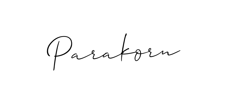 Create a beautiful signature design for name Parakorn. With this signature (Allison_Script) fonts, you can make a handwritten signature for free. Parakorn signature style 2 images and pictures png