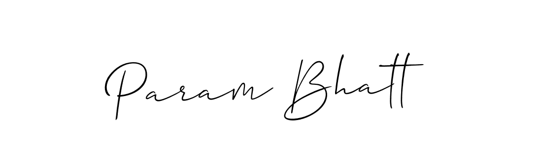 It looks lik you need a new signature style for name Param Bhatt. Design unique handwritten (Allison_Script) signature with our free signature maker in just a few clicks. Param Bhatt signature style 2 images and pictures png