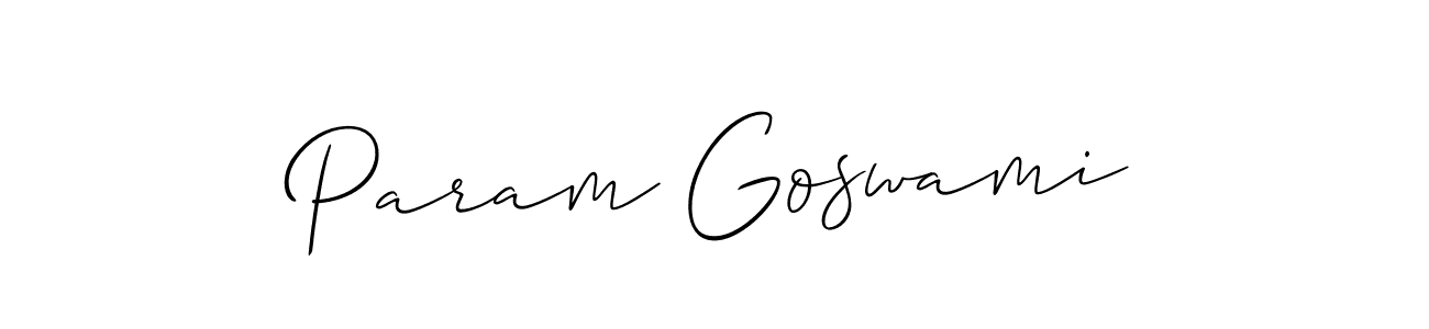 Similarly Allison_Script is the best handwritten signature design. Signature creator online .You can use it as an online autograph creator for name Param Goswami. Param Goswami signature style 2 images and pictures png