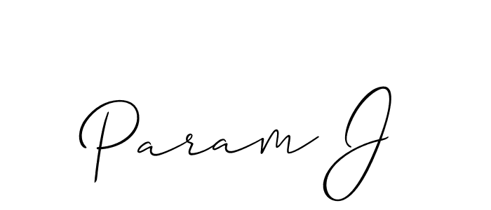 if you are searching for the best signature style for your name Param J. so please give up your signature search. here we have designed multiple signature styles  using Allison_Script. Param J signature style 2 images and pictures png
