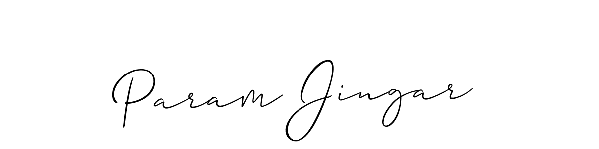 How to make Param Jingar signature? Allison_Script is a professional autograph style. Create handwritten signature for Param Jingar name. Param Jingar signature style 2 images and pictures png