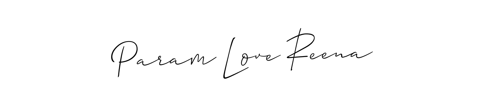 How to Draw Param Love Reena signature style? Allison_Script is a latest design signature styles for name Param Love Reena. Param Love Reena signature style 2 images and pictures png