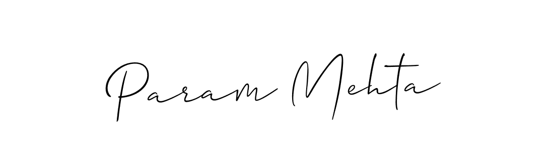 How to Draw Param Mehta signature style? Allison_Script is a latest design signature styles for name Param Mehta. Param Mehta signature style 2 images and pictures png