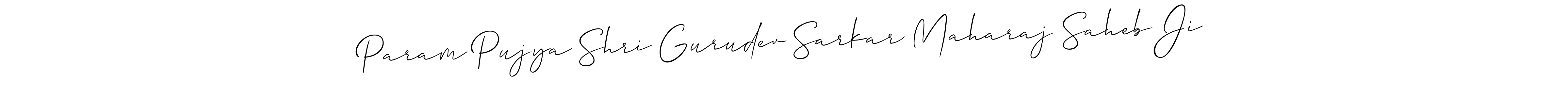 How to Draw Param Pujya Shri Gurudev Sarkar Maharaj Saheb Ji signature style? Allison_Script is a latest design signature styles for name Param Pujya Shri Gurudev Sarkar Maharaj Saheb Ji. Param Pujya Shri Gurudev Sarkar Maharaj Saheb Ji signature style 2 images and pictures png