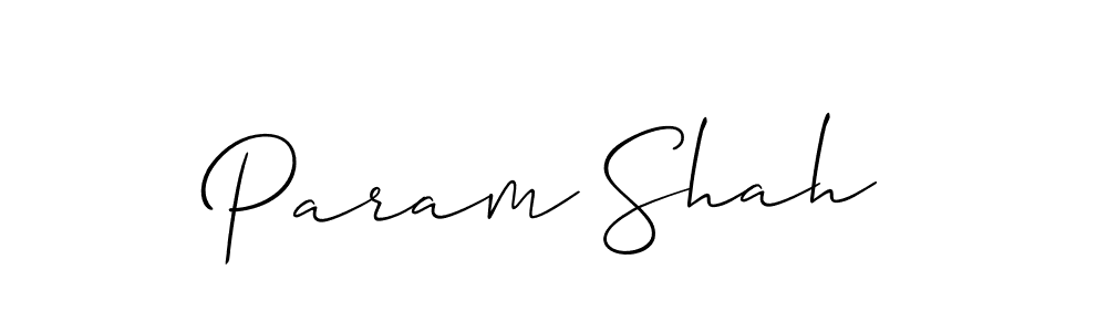 The best way (Allison_Script) to make a short signature is to pick only two or three words in your name. The name Param Shah include a total of six letters. For converting this name. Param Shah signature style 2 images and pictures png