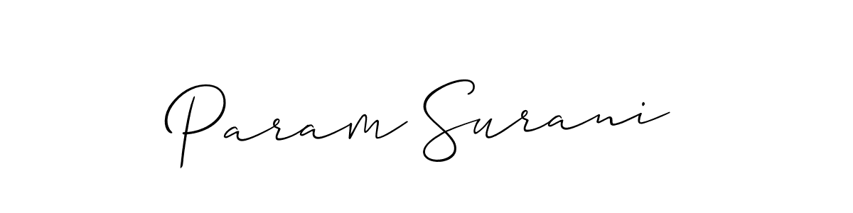 You should practise on your own different ways (Allison_Script) to write your name (Param Surani) in signature. don't let someone else do it for you. Param Surani signature style 2 images and pictures png