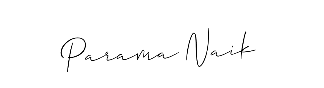 It looks lik you need a new signature style for name Parama Naik. Design unique handwritten (Allison_Script) signature with our free signature maker in just a few clicks. Parama Naik signature style 2 images and pictures png