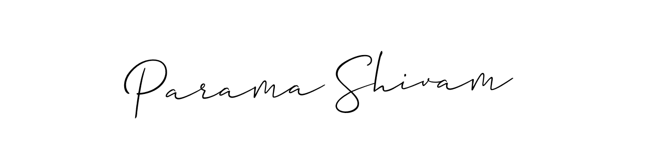 You should practise on your own different ways (Allison_Script) to write your name (Parama Shivam) in signature. don't let someone else do it for you. Parama Shivam signature style 2 images and pictures png