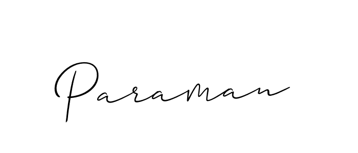 Make a beautiful signature design for name Paraman. With this signature (Allison_Script) style, you can create a handwritten signature for free. Paraman signature style 2 images and pictures png