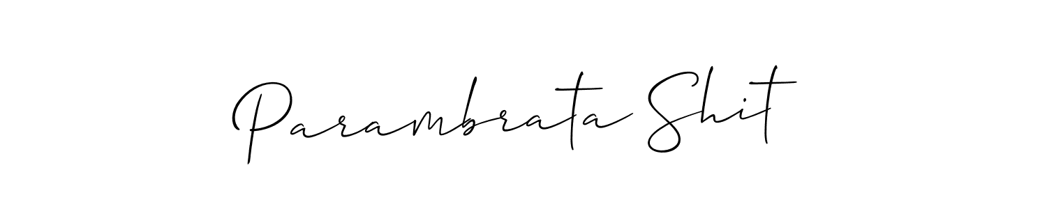 Create a beautiful signature design for name Parambrata Shit. With this signature (Allison_Script) fonts, you can make a handwritten signature for free. Parambrata Shit signature style 2 images and pictures png