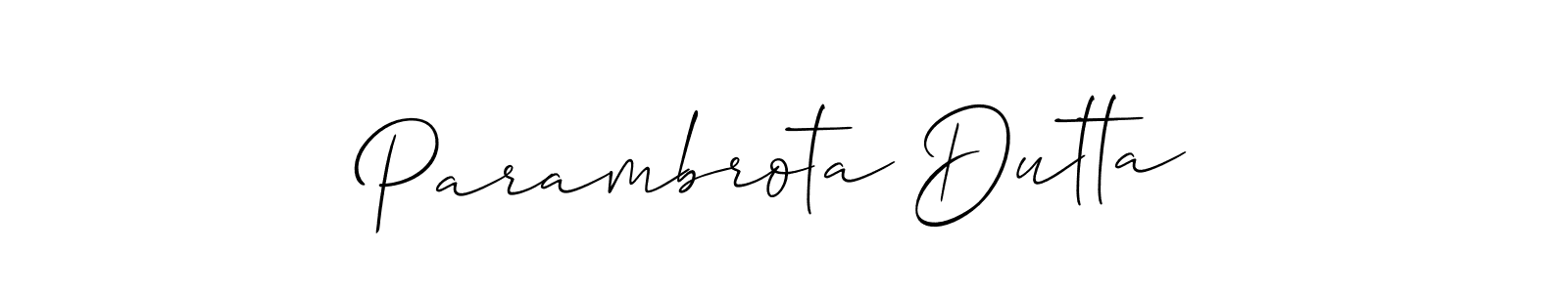 Also You can easily find your signature by using the search form. We will create Parambrota Dutta name handwritten signature images for you free of cost using Allison_Script sign style. Parambrota Dutta signature style 2 images and pictures png