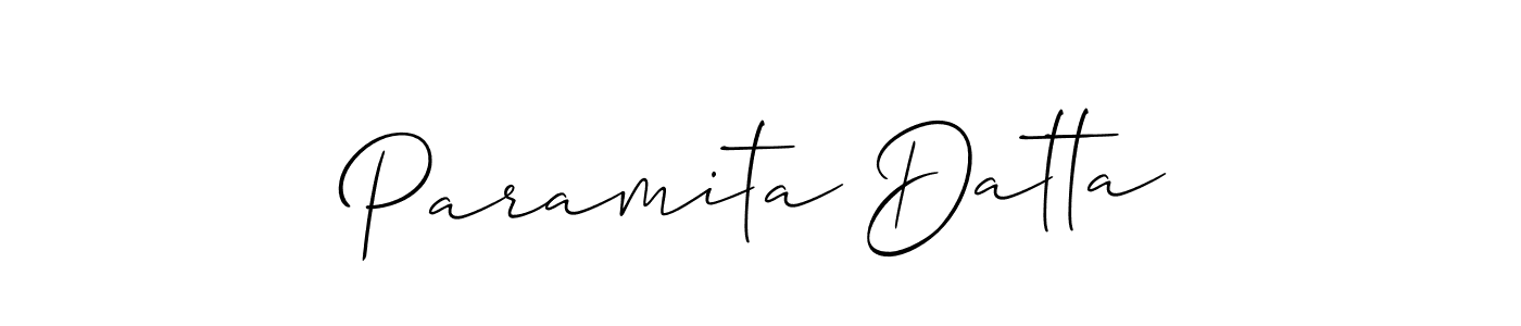 Use a signature maker to create a handwritten signature online. With this signature software, you can design (Allison_Script) your own signature for name Paramita Datta. Paramita Datta signature style 2 images and pictures png