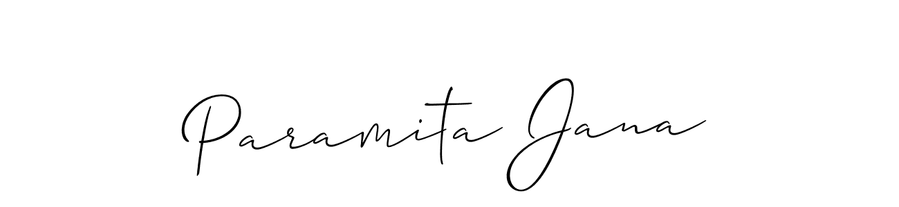 Make a beautiful signature design for name Paramita Jana. With this signature (Allison_Script) style, you can create a handwritten signature for free. Paramita Jana signature style 2 images and pictures png
