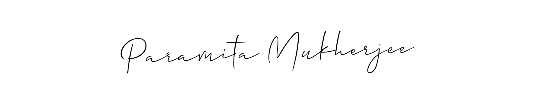 The best way (Allison_Script) to make a short signature is to pick only two or three words in your name. The name Paramita Mukherjee include a total of six letters. For converting this name. Paramita Mukherjee signature style 2 images and pictures png