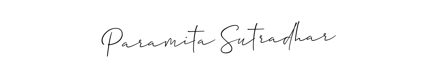 Make a beautiful signature design for name Paramita Sutradhar. With this signature (Allison_Script) style, you can create a handwritten signature for free. Paramita Sutradhar signature style 2 images and pictures png