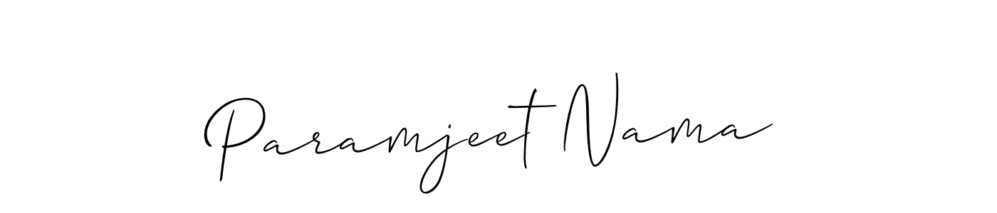 Create a beautiful signature design for name Paramjeet Nama. With this signature (Allison_Script) fonts, you can make a handwritten signature for free. Paramjeet Nama signature style 2 images and pictures png