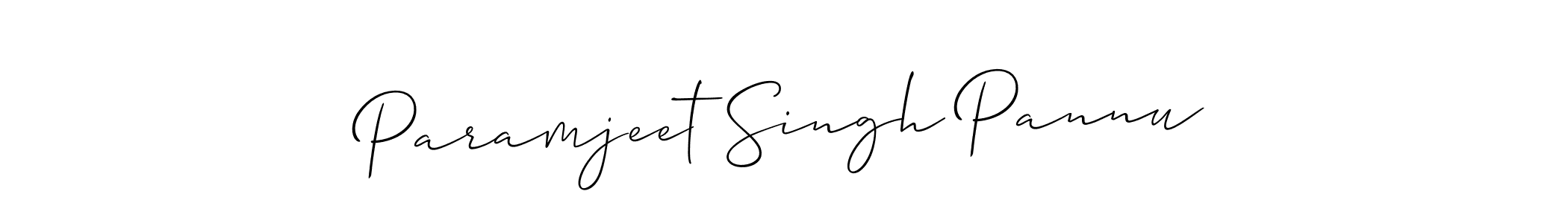 The best way (Allison_Script) to make a short signature is to pick only two or three words in your name. The name Paramjeet Singh Pannu include a total of six letters. For converting this name. Paramjeet Singh Pannu signature style 2 images and pictures png